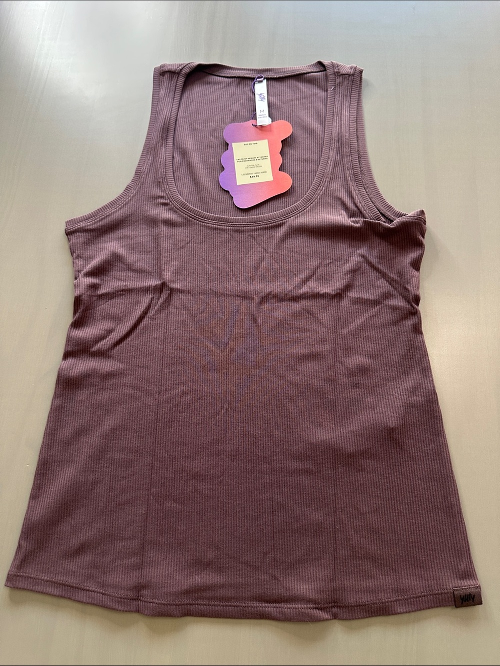 YITTY Ribbed Scoop Tank Top - Mauve